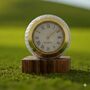 Golf Ball Clock With Personalised Wood Plinth, thumbnail 2 of 12