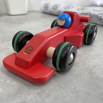 Personalised Wooden F1 Racing Car, 2 of 4