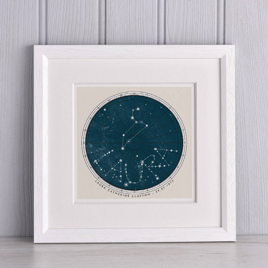 Personalised Birthday Constellation Print By Letterfest