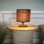 Tall Dark Walnut Table Lamp With A Wooden Light Shade, thumbnail 7 of 11