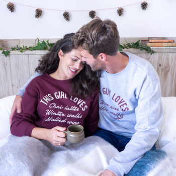 Personalised This Girl And Guy Loves Sweatshirt Set, 2 of 4