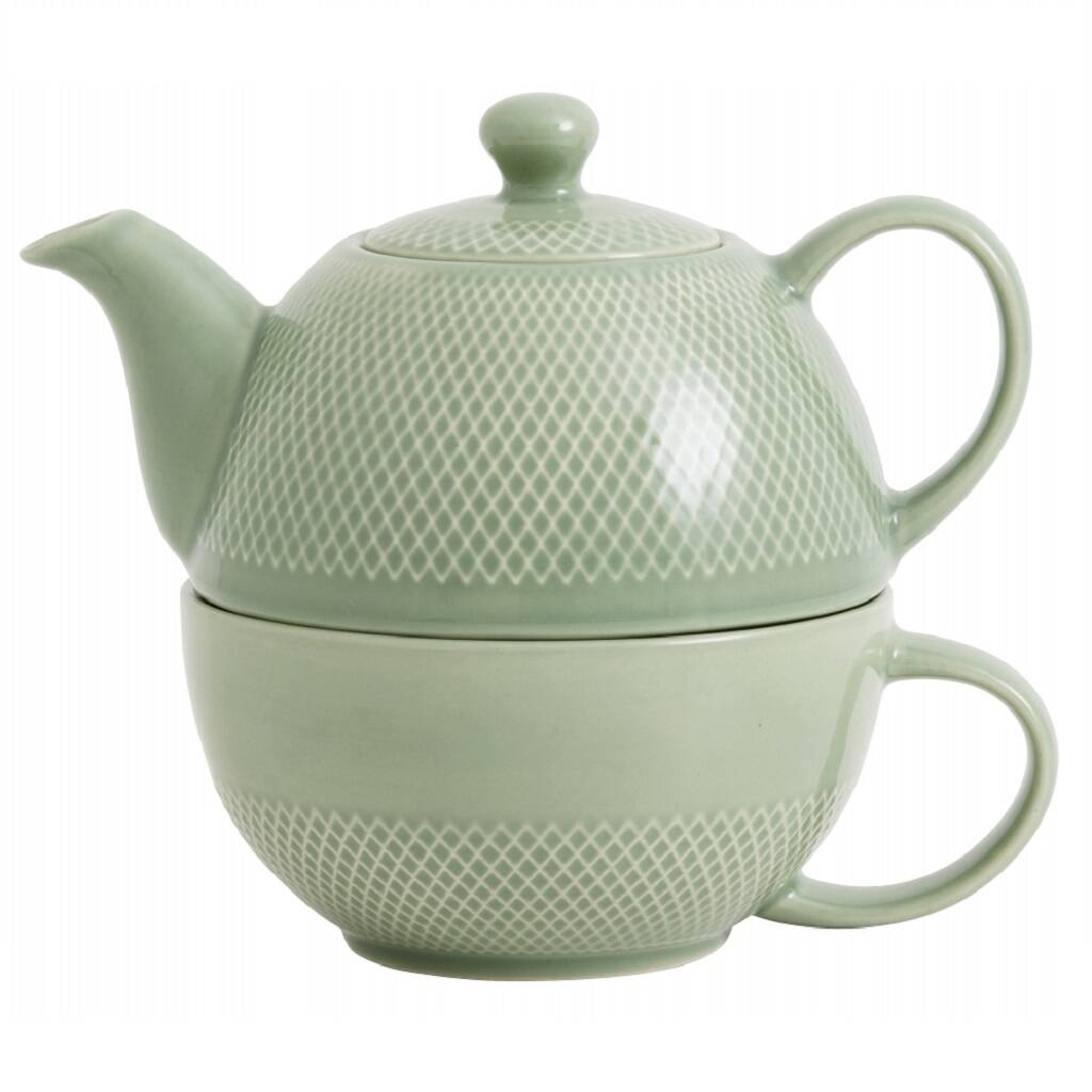 Nordal Tea Pot And Cup Light Green