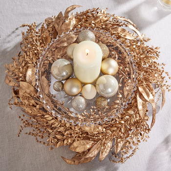 Champagne Gold Christmas Table Centrepiece, 3 of 5