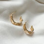 Wave Gold Hoop Earrings, thumbnail 1 of 4