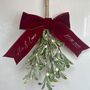 Glitter Mistletoe, Personalised Bow, Newly Wed Christmas Gift, thumbnail 4 of 7