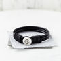 Personalised Silver And Leather Monogram Bracelet, thumbnail 1 of 7