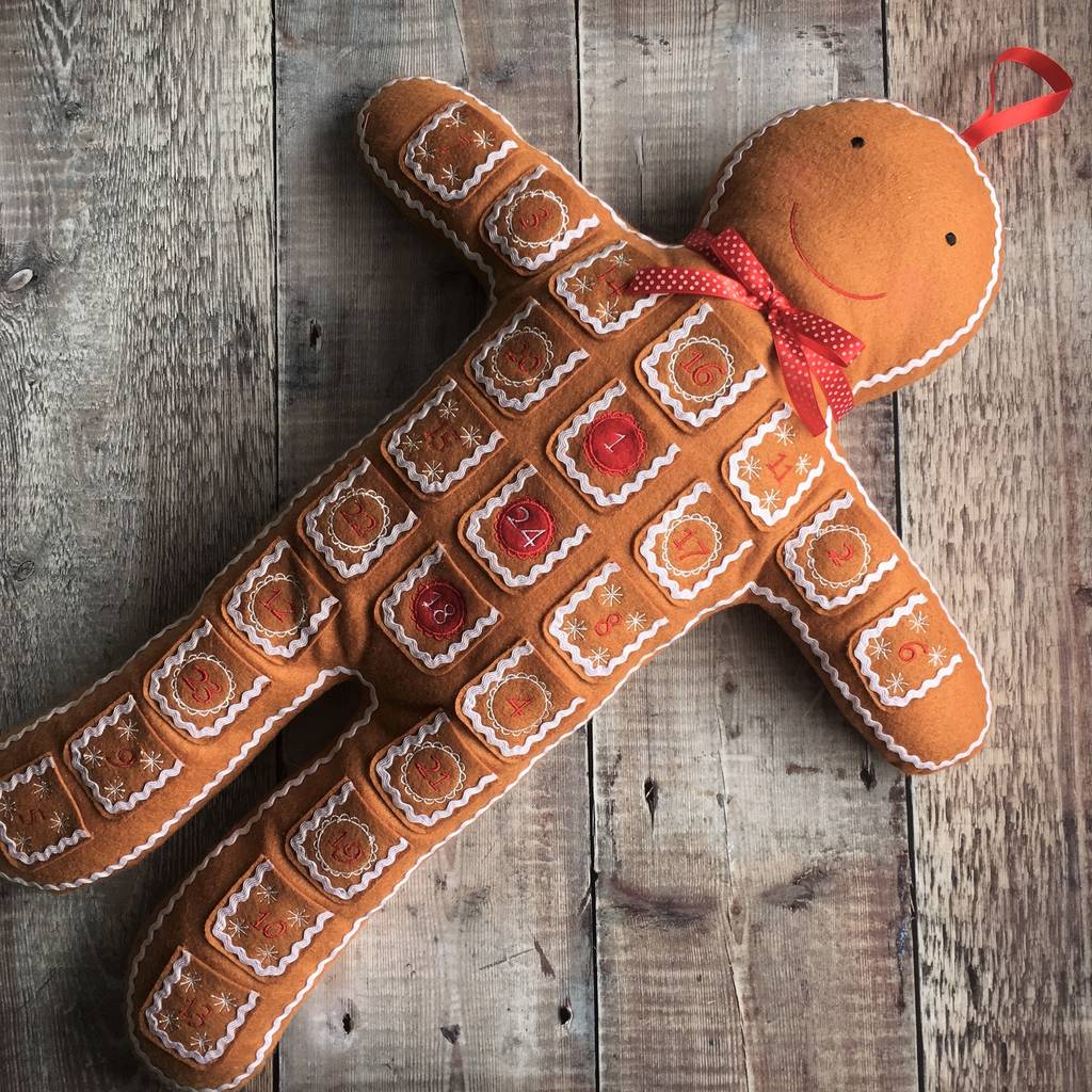 Felt Gingerbread Man Advent Calendar, 1 of 2