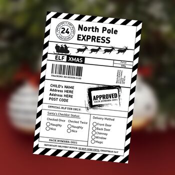 Personalised Santa Mail Shipping Label Sticker, 2 of 3