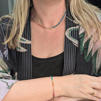 11:11 Rainbow Skinny Gemstone Intention Bracelet, 3 of 7