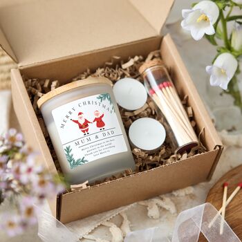 Christmas Gift For Mum And Dad, Personalised Candle For Parents, 2 of 7