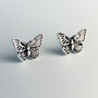 Sterling Silver Vintage Style Butterfly Stud Earrings, thumbnail 3 of 6