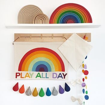 'Play All Day' Rainbow Wall Hanging, 2 of 2