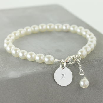 Personalised Pearl Disc Bracelet, 4 of 8