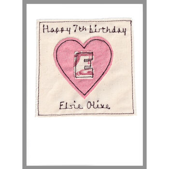 Personalised Initial Heart Birthday Card For Her, 6 of 12