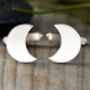 Personalised Moon Shape Cufflinks In Sterling Silver, thumbnail 1 of 4