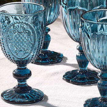 Midnight Blue Glass Wine Goblets, 3 of 3