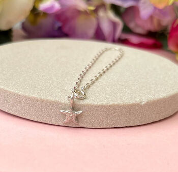Sterling Silver Mini Starfish Anklet, 11 of 12