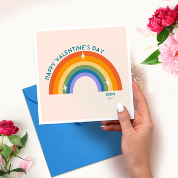 Personalised Rainbow Valentine's Card, 3 of 9