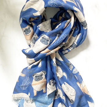 Cute Pug Print Scarf, 3 of 6