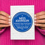 Personalised Blue Plaque Card For Teacher, thumbnail 2 of 3