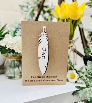 Personalised Feathers Appear Remembrance Card, 2 of 4