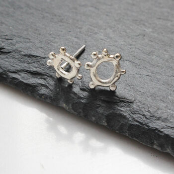 Organic Molten Bobble Earrings 9ct Gold Or Silver, 2 of 3