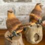 Hand Carved Wooden Wren Ornament Garden Bird Figurine, thumbnail 6 of 10