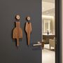Walnut Unisex Bathroom Toilet Self Adhesive Door Signs, thumbnail 3 of 10