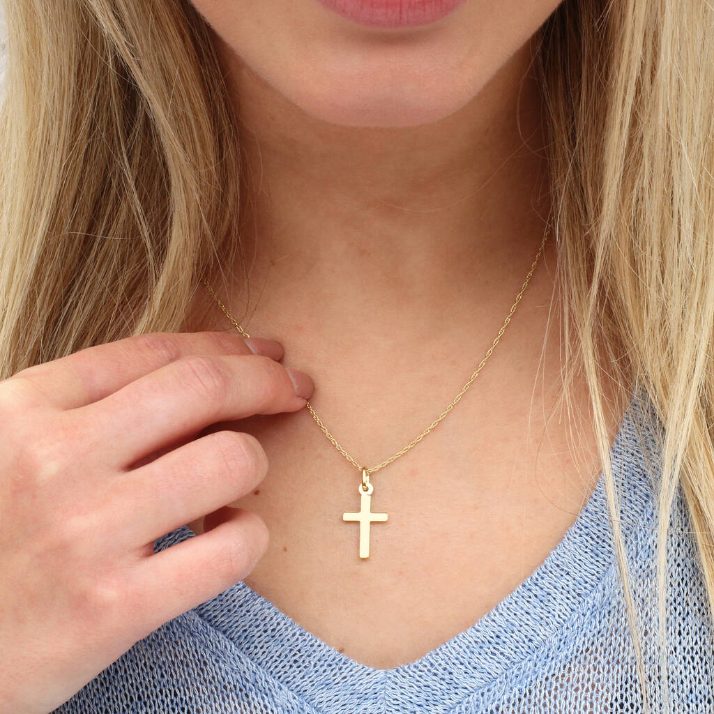 9ct Gold Cross And Chain Necklace, 1 of 3