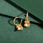Moonstone And Gold Vermeil Plated Pendant Hoop Earrings, thumbnail 2 of 5