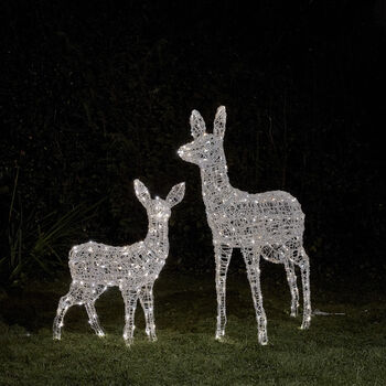 Swinsty Doe And Fawn Dual LED Battery Outdoor Reindeer, 2 of 4