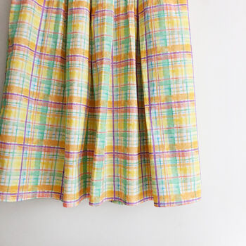 Pastel Check Cotton Midi Skirt, 3 of 6