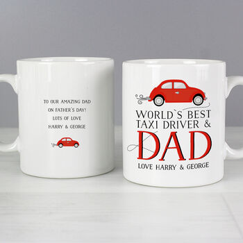 Personalised Worlds Best Taxi Driver Dad Ceramic Mug, 2 of 4