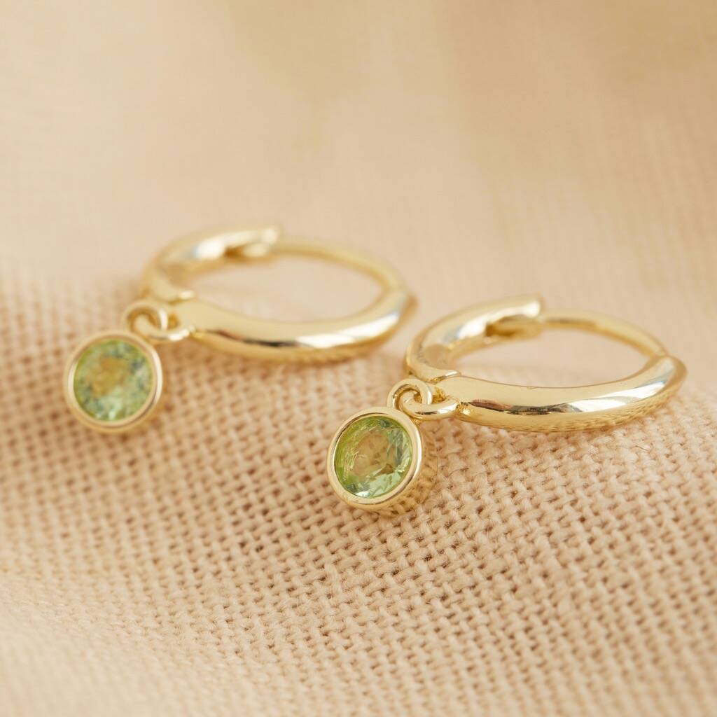 Gold Birthstone Huggie Hoop Earrings By Lisa Angel Notonthehighstreet Com