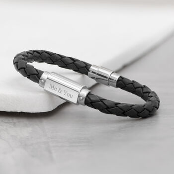 Personalised Luxury Men's Leather Bracelet, 9 of 12