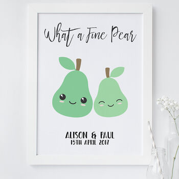 Personalised Fine Pear Wedding Print, 2 of 6