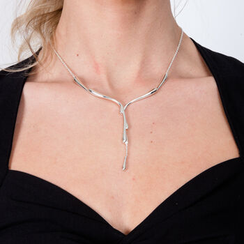 Solid Sterling Silver Dripping Necklace, 2 of 4