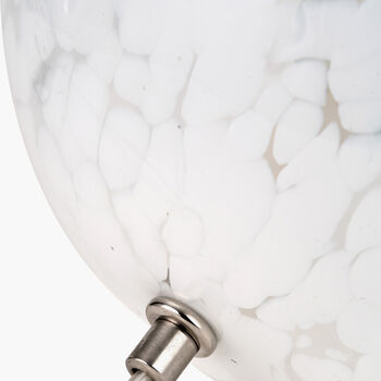 Speckled White Glass Spherical Table Lamp, 5 of 6