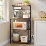 Kitchen Bakers Rack Coffee Bar Shelf With Outlet, thumbnail 1 of 6