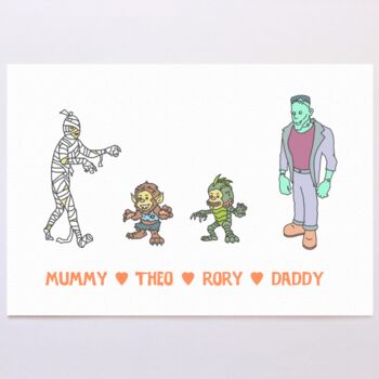 Personalised Monsters Family Print, 7 of 10