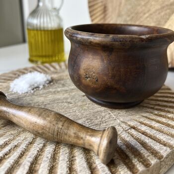 Antique Wooden Pestle And Mortar, 5 of 5