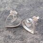 Sterling Silver Heart Frame Drop Earrings, thumbnail 7 of 9