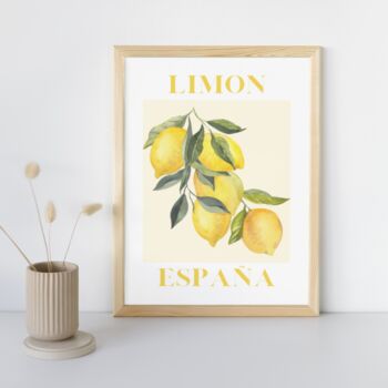 Spanish Lemon Art Print Poster, Spain, Fruit, Hand Drawn, 2 of 2