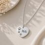 Personalised Engraved Name Necklace Dog Paw Print Design, thumbnail 7 of 11