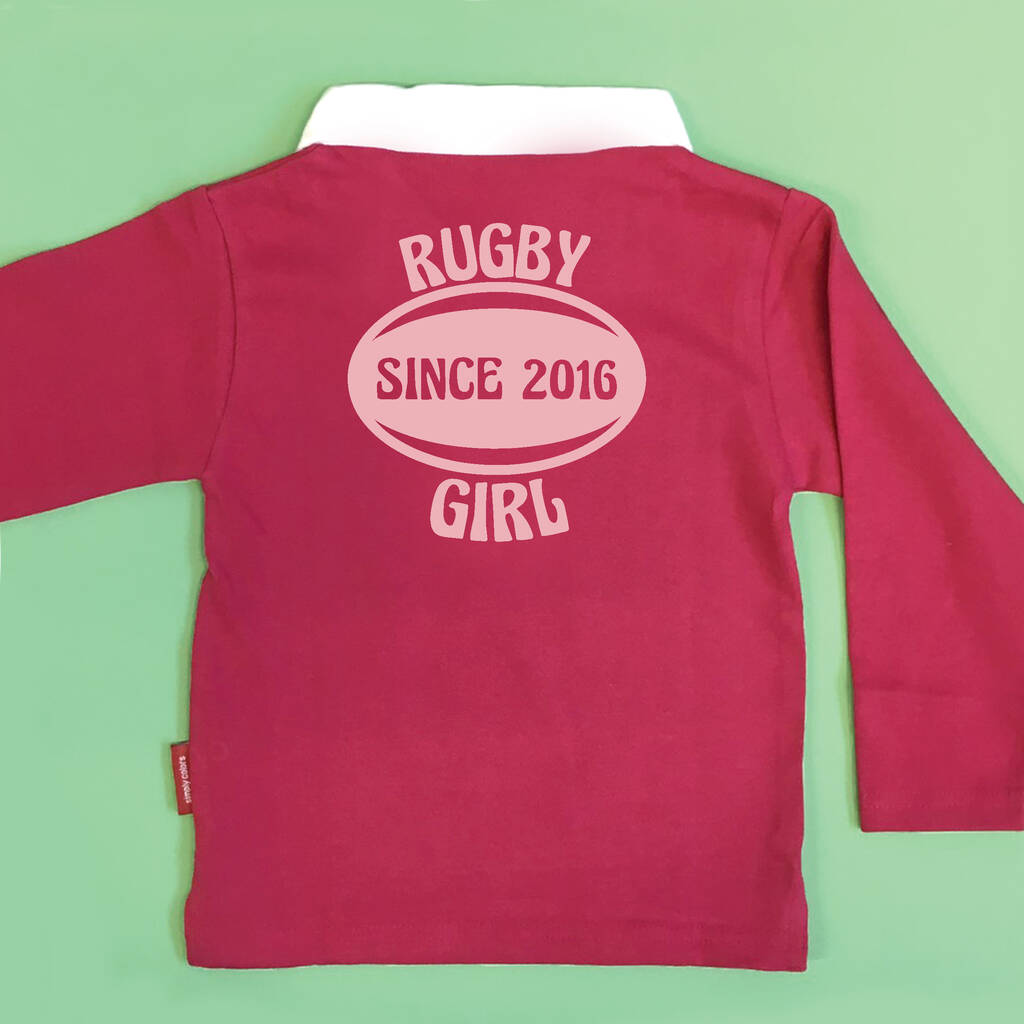Personalised Pink Girls Since Rugby Shirt, 1 of 5