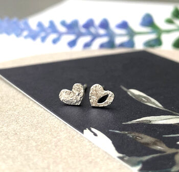 Sterling Silver Mini Mismatched Heart Earrings, 2 of 10