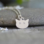 Small Cat Face Necklace With Diamonds, thumbnail 1 of 5