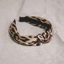 Samiya Knot Leopard Headband Khaki, thumbnail 5 of 12