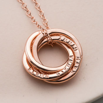 Personalised Four Ring Russian Necklace By Posh Totty Designs