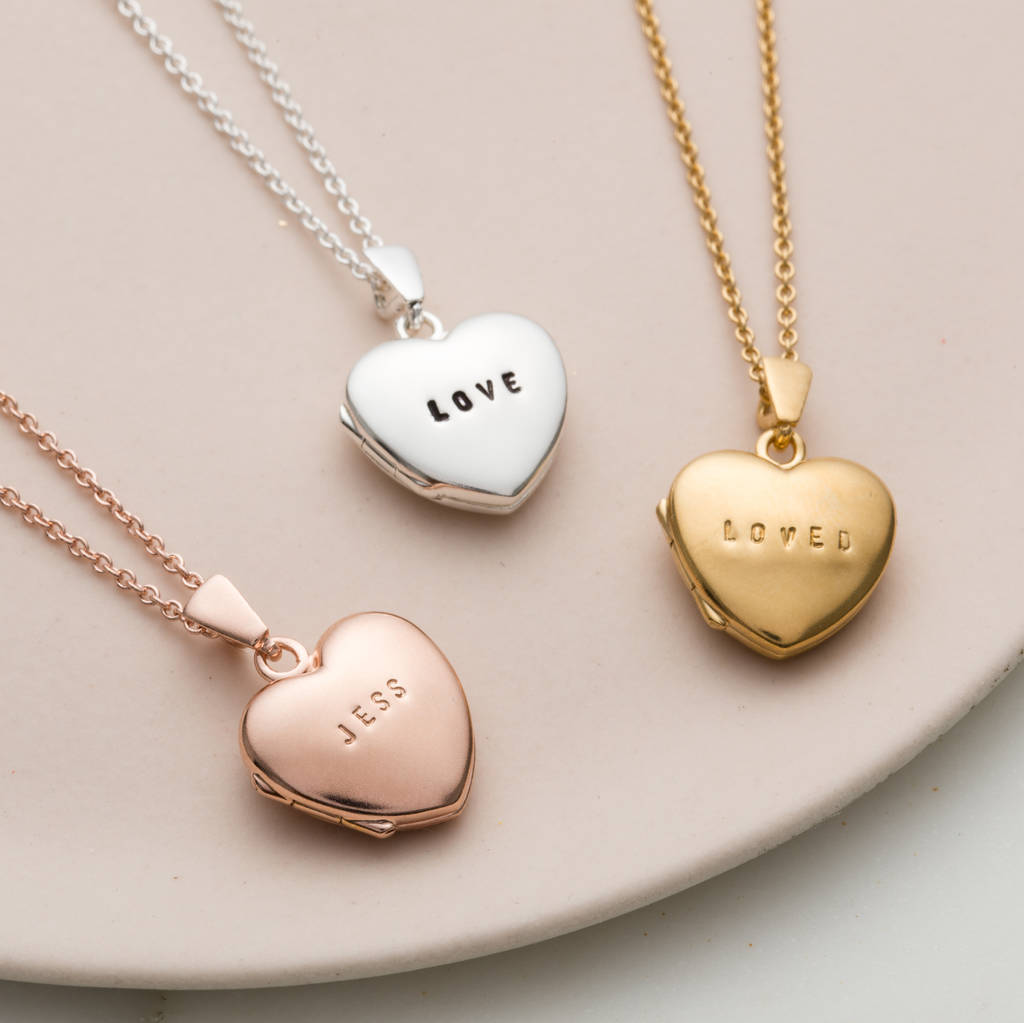 Small Personalised Heart Locket Necklace By Posh Totty Designs ...